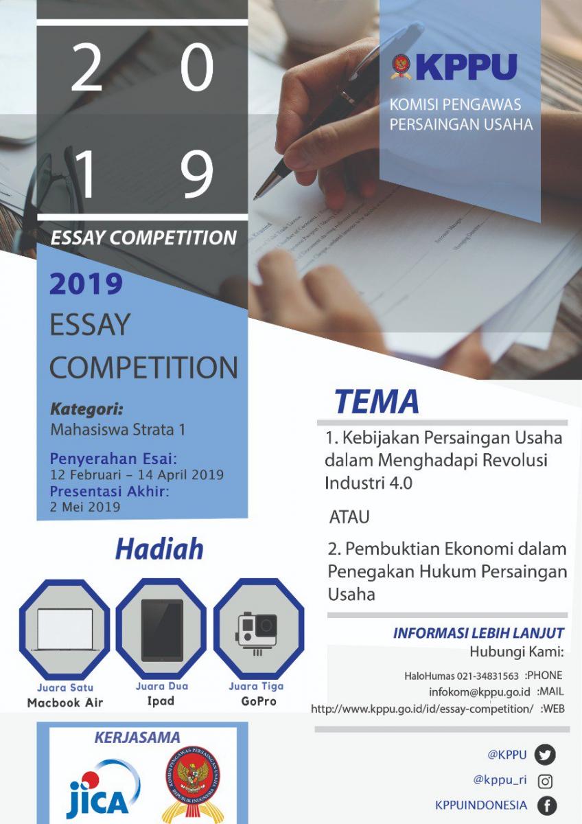 Poster Essay Competition 2019 KPPU untuk Mahasiswa S1 UT